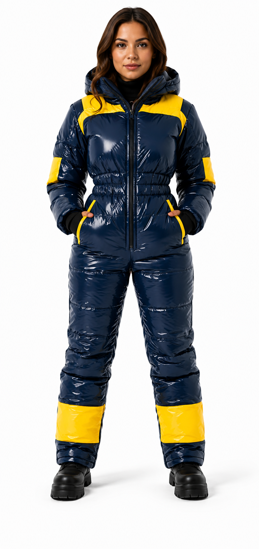 Women's Shiny Nylon Winter Snowsuit