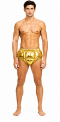 Gold Shiny Nylon Padded Briefs