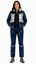 Women's Shiny Nylon Puffer Ski Suit Set
