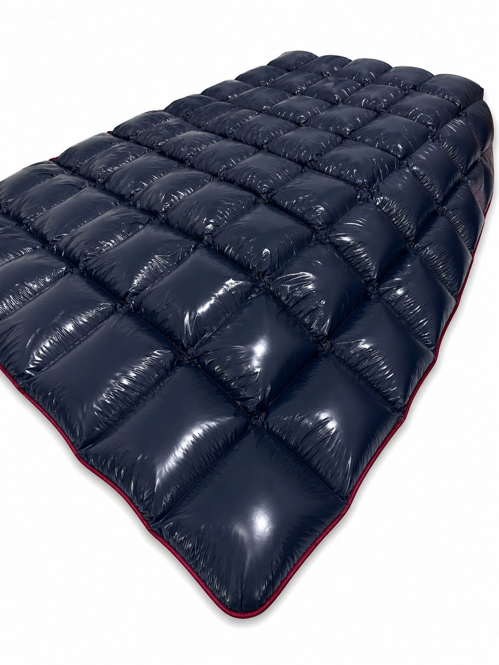 Navy Blue Shiny Nylon Puffer Blanket