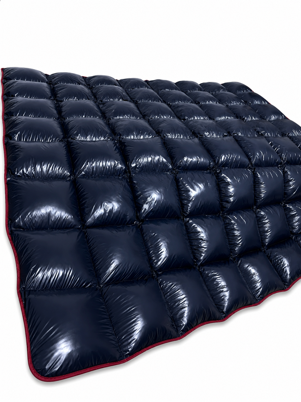 Navy Blue Shiny Nylon Puffer Blanket