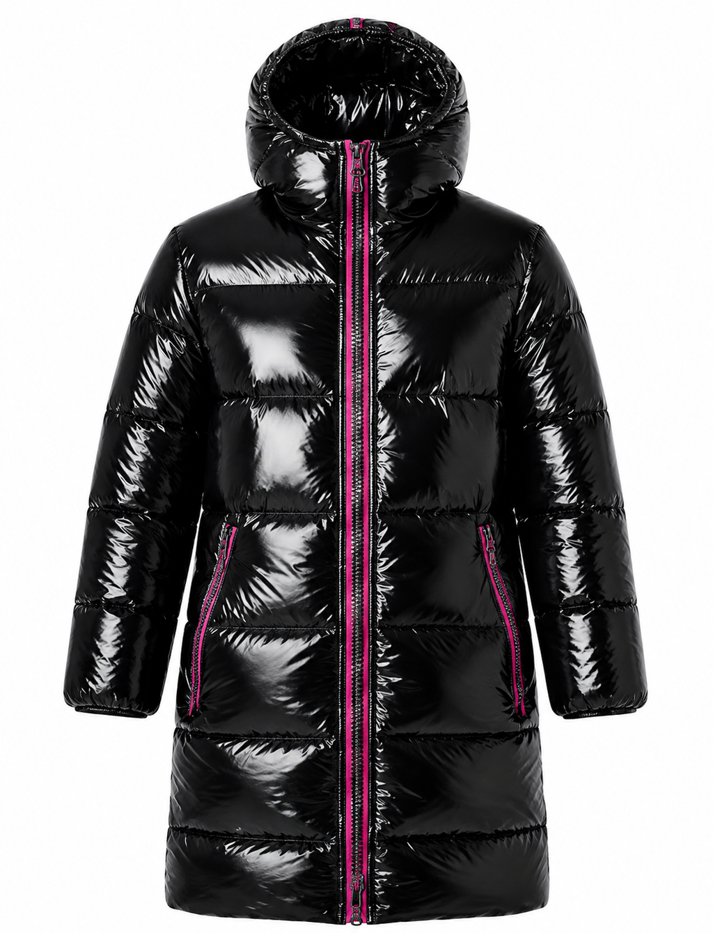 Men's Long Shiny Puffer Coat Glossy