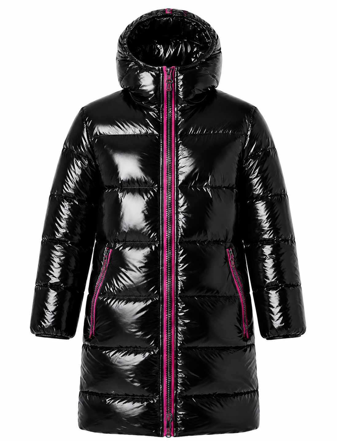 Men's Long Shiny Puffer Coat Glossy