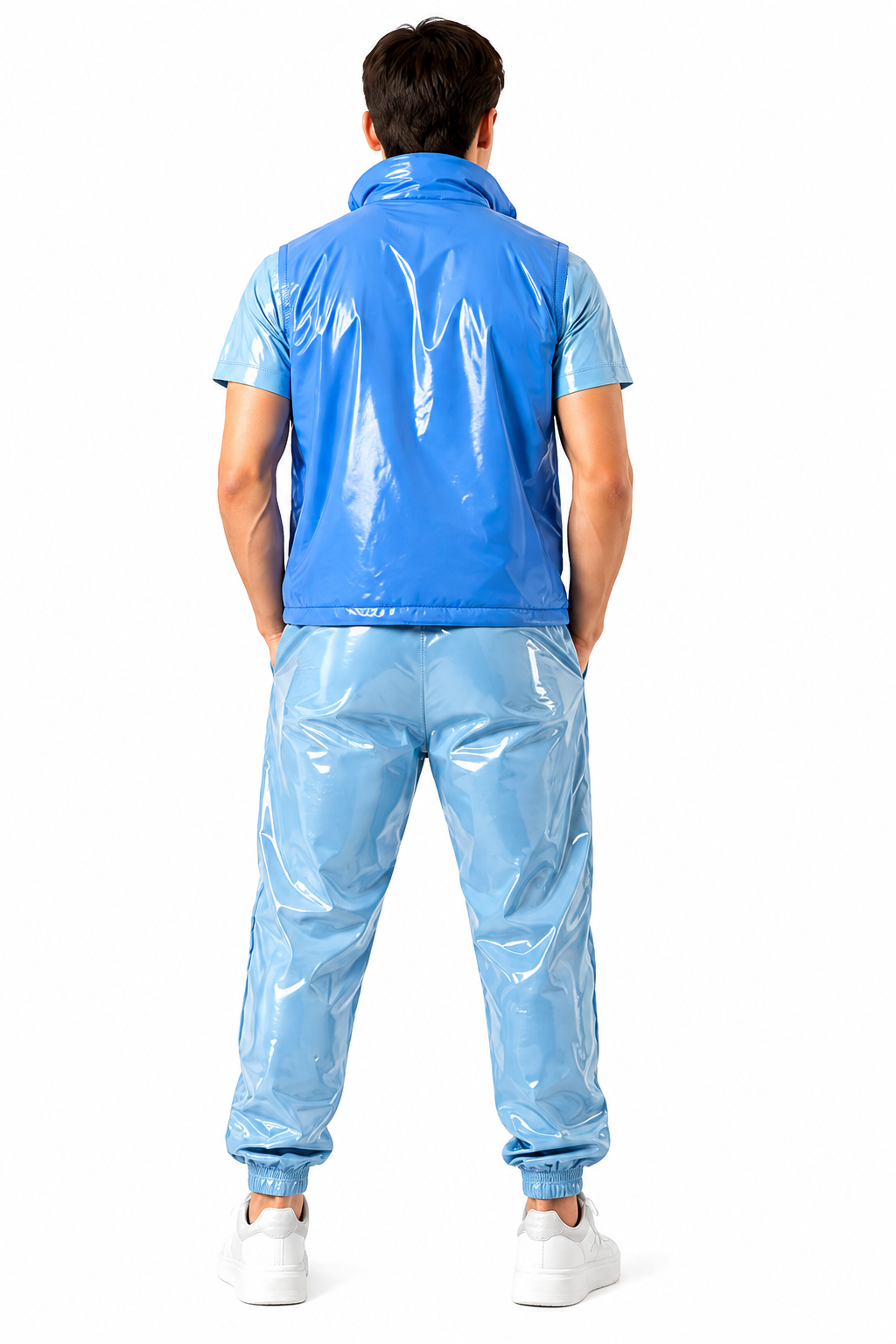 Shiny Nylon Three Piece Outfit for Men