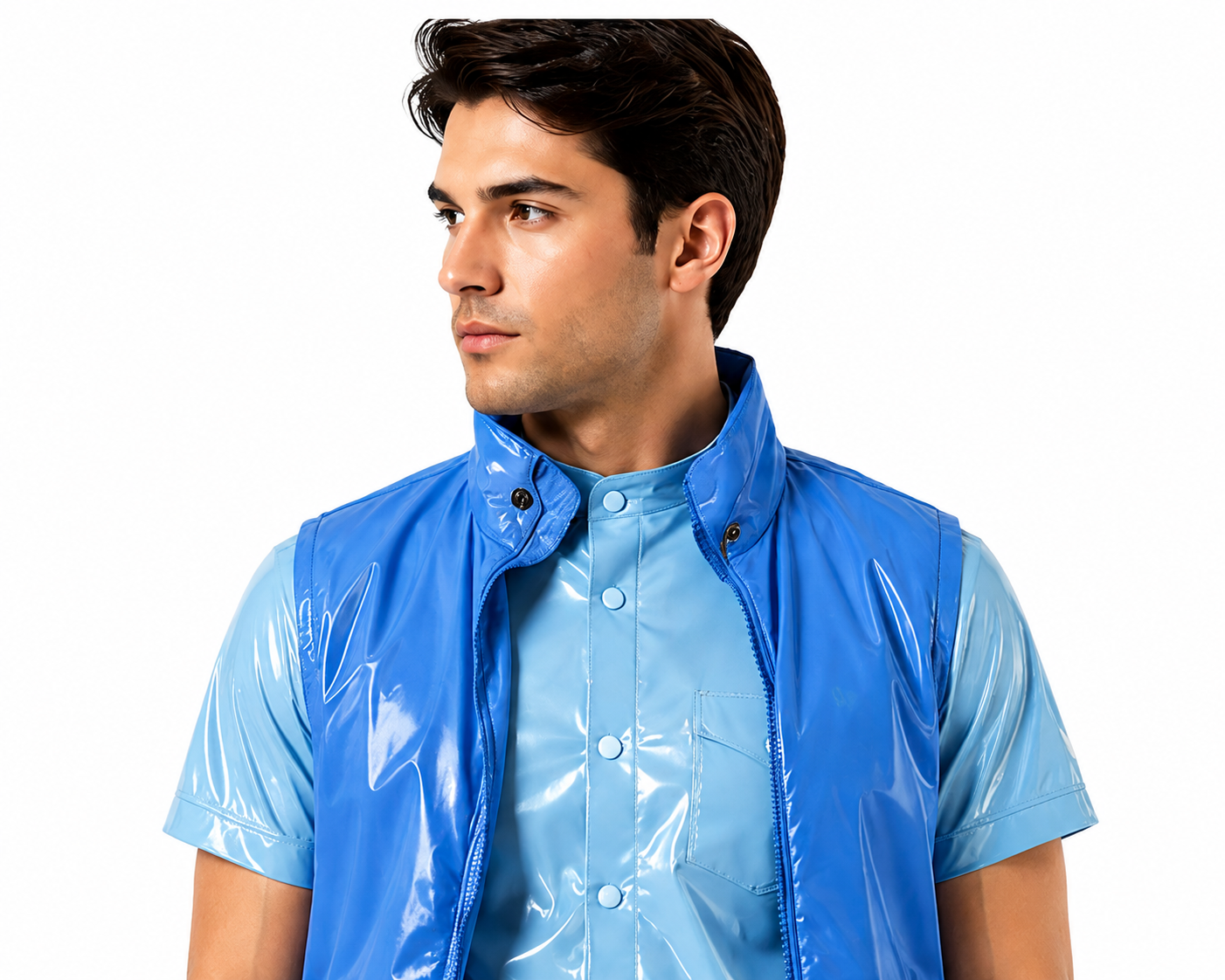 Shiny Nylon Three Piece Outfit for Men