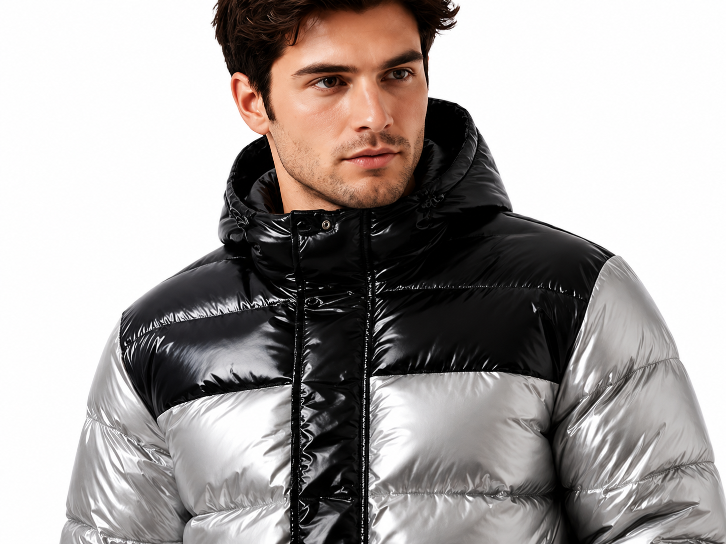Men's Shiny Down Glossy Puffer Jacket & Insulated Pants Set