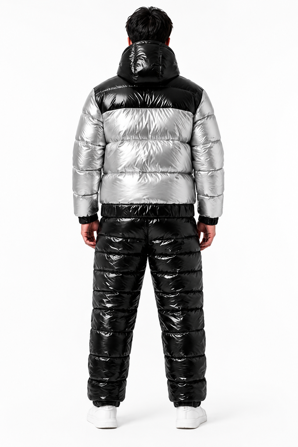 Men's Shiny Down Glossy Puffer Jacket & Insulated Pants Set
