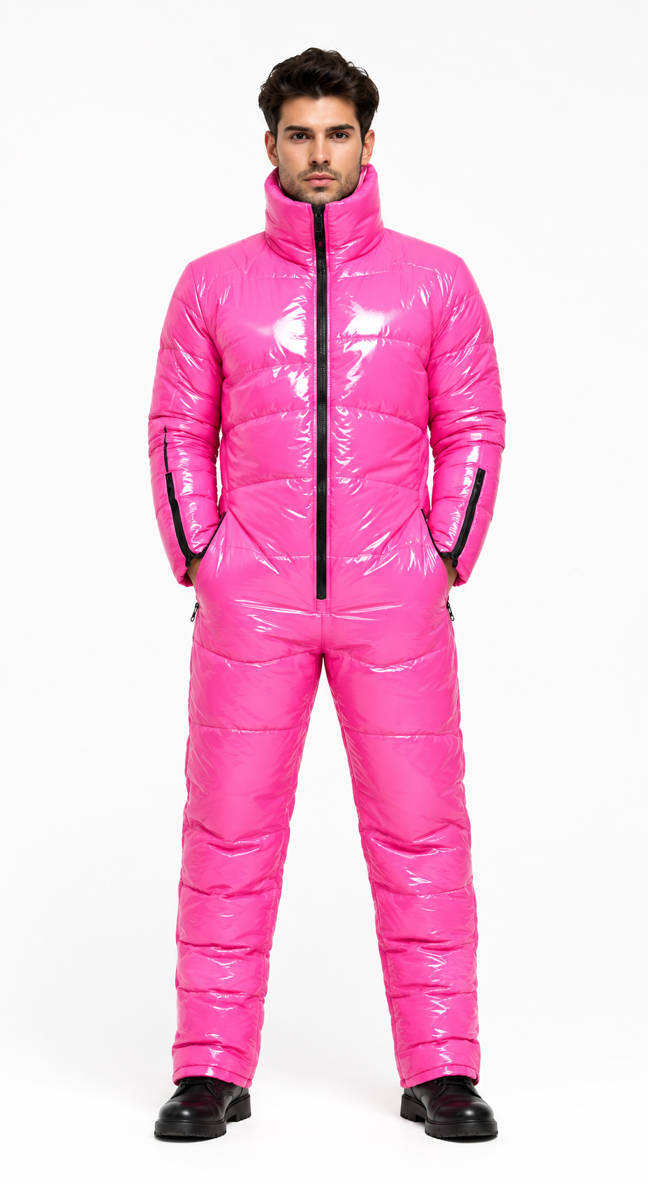 Glossy One-Piece Winter Snowsuit