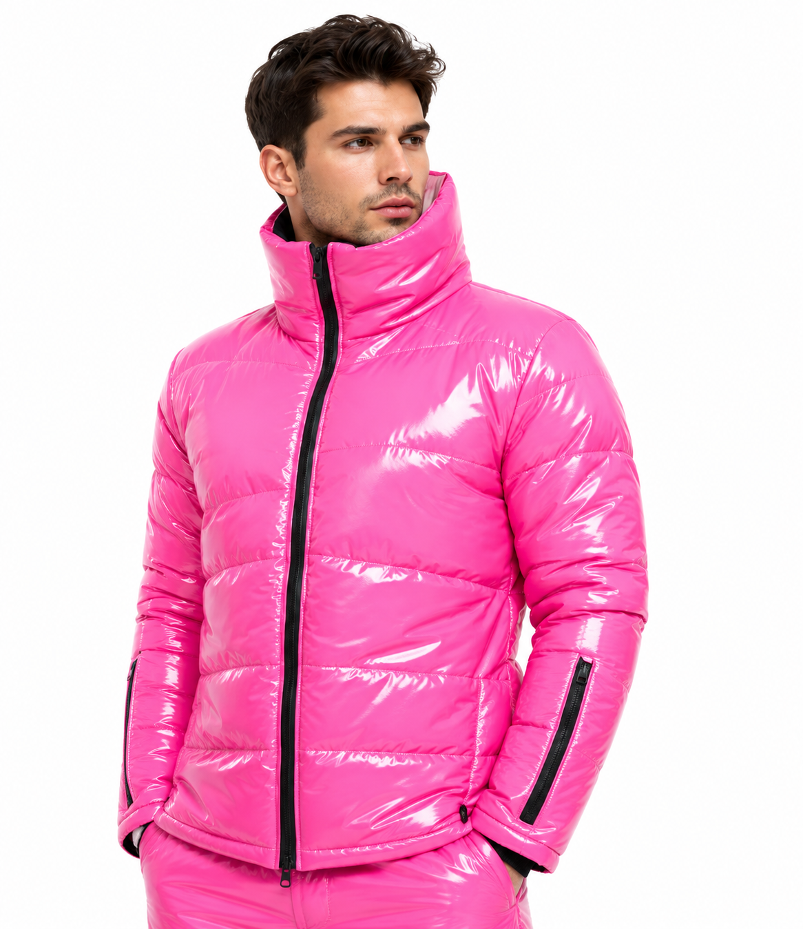 Glossy One-Piece Winter Snowsuit