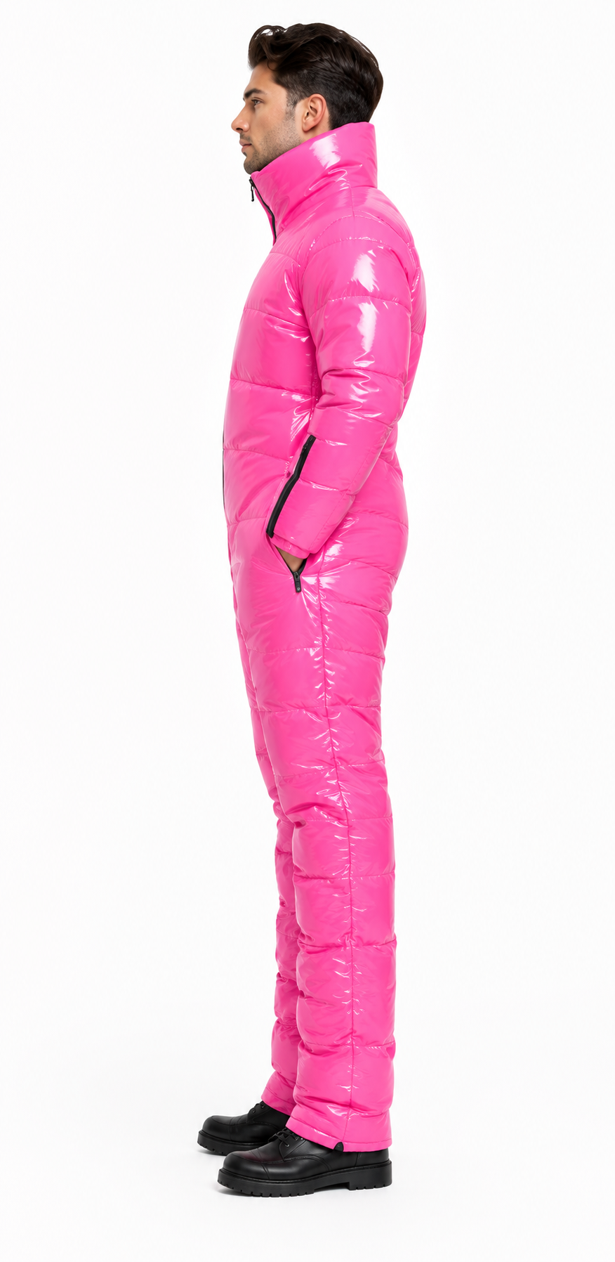 Glossy One-Piece Winter Snowsuit