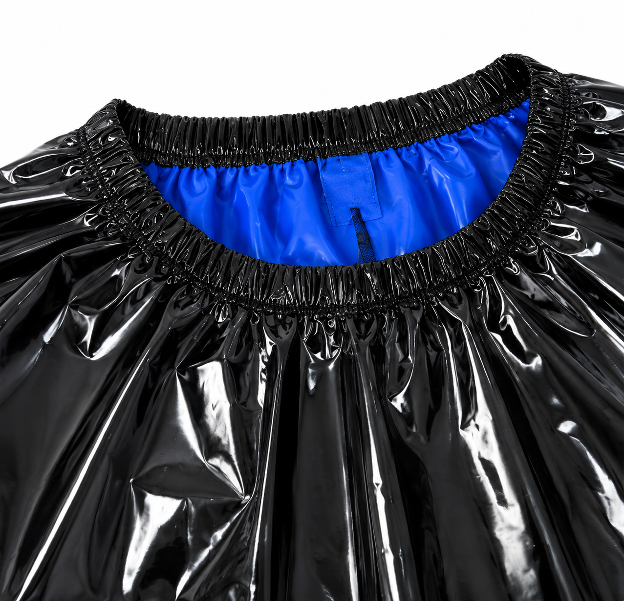 Men’s Black and Blue Shiny Nylon Sauna Suit Set
