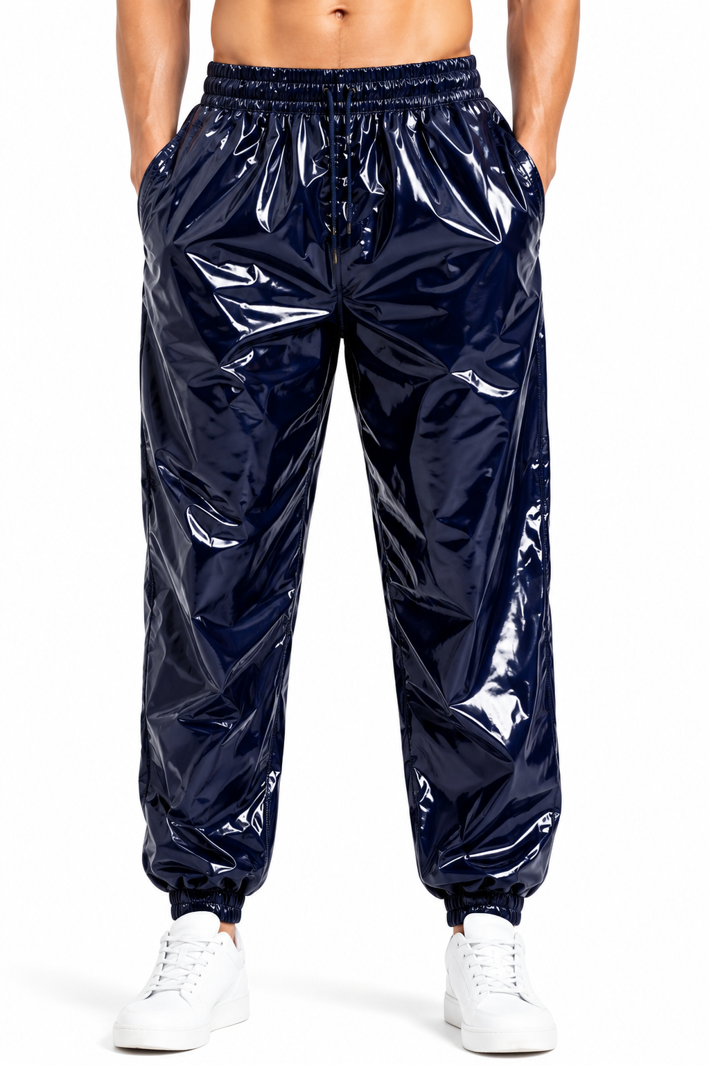 Glossy Nylon Jogger Track Pants