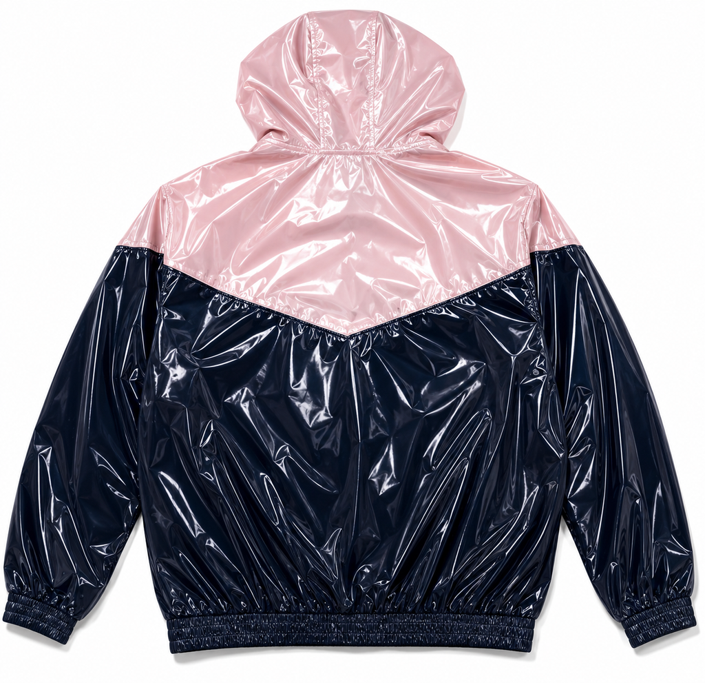 Shiny Nylon Hooded Windbreaker and Shorts Set