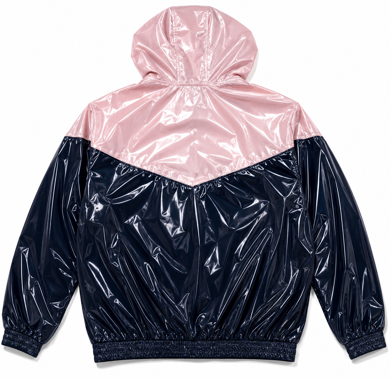 Shiny Nylon Hooded Windbreaker and Shorts Set