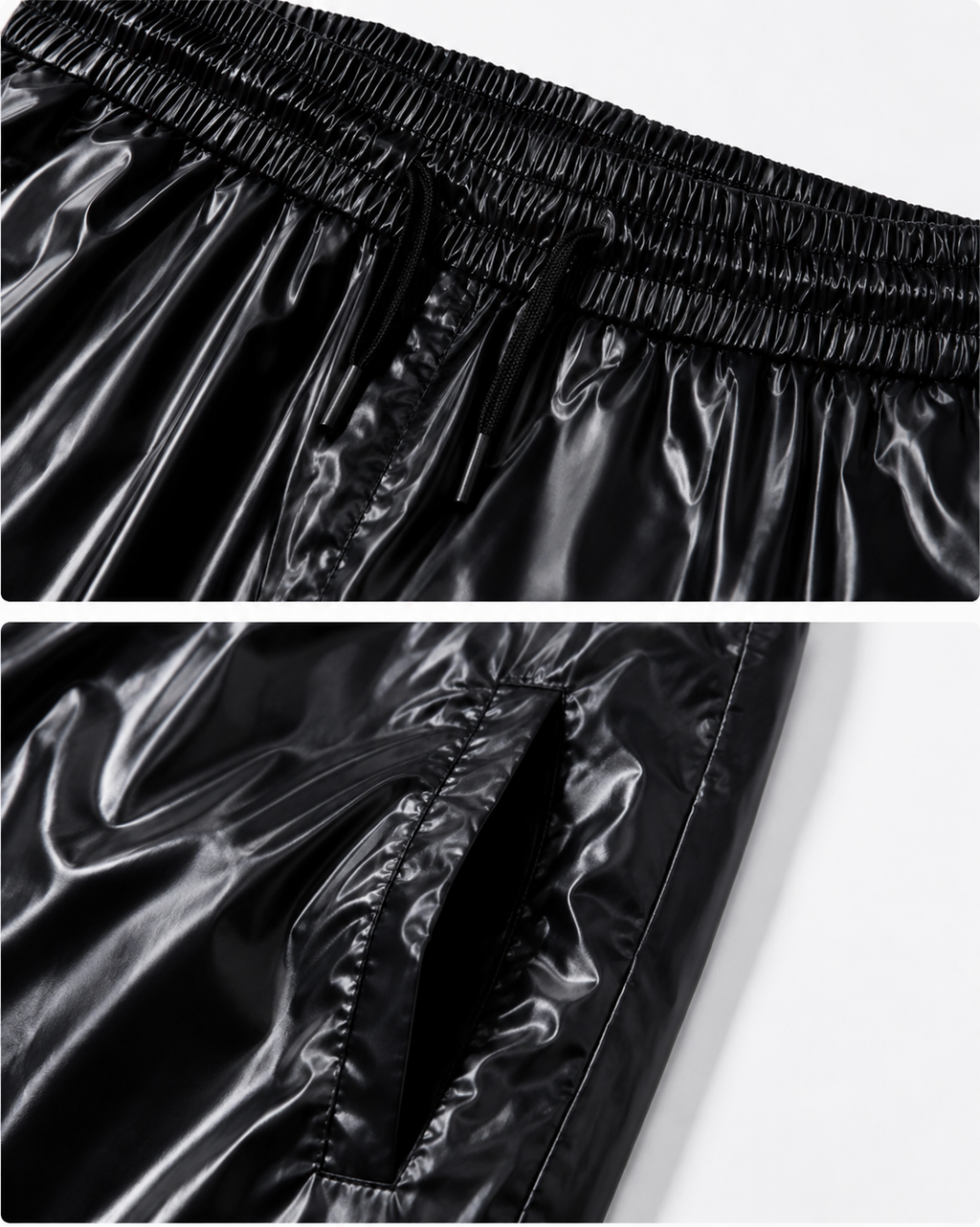 Shiny Nylon Anorak Tracksuit Set