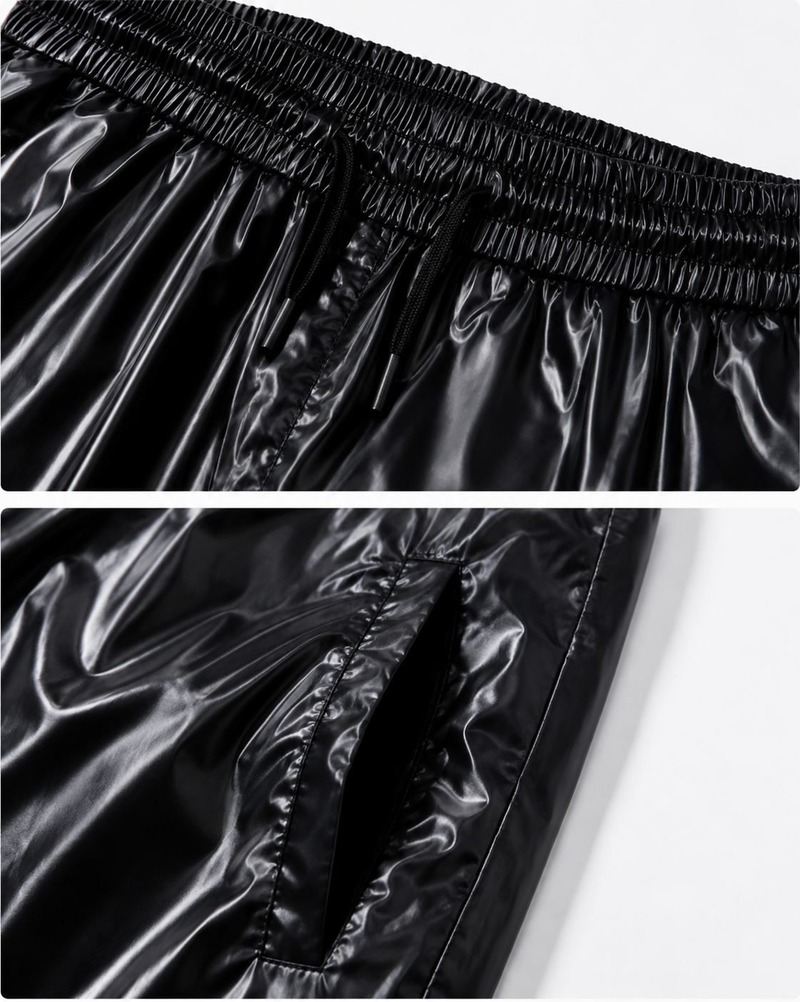 Shiny Nylon Anorak Tracksuit Set