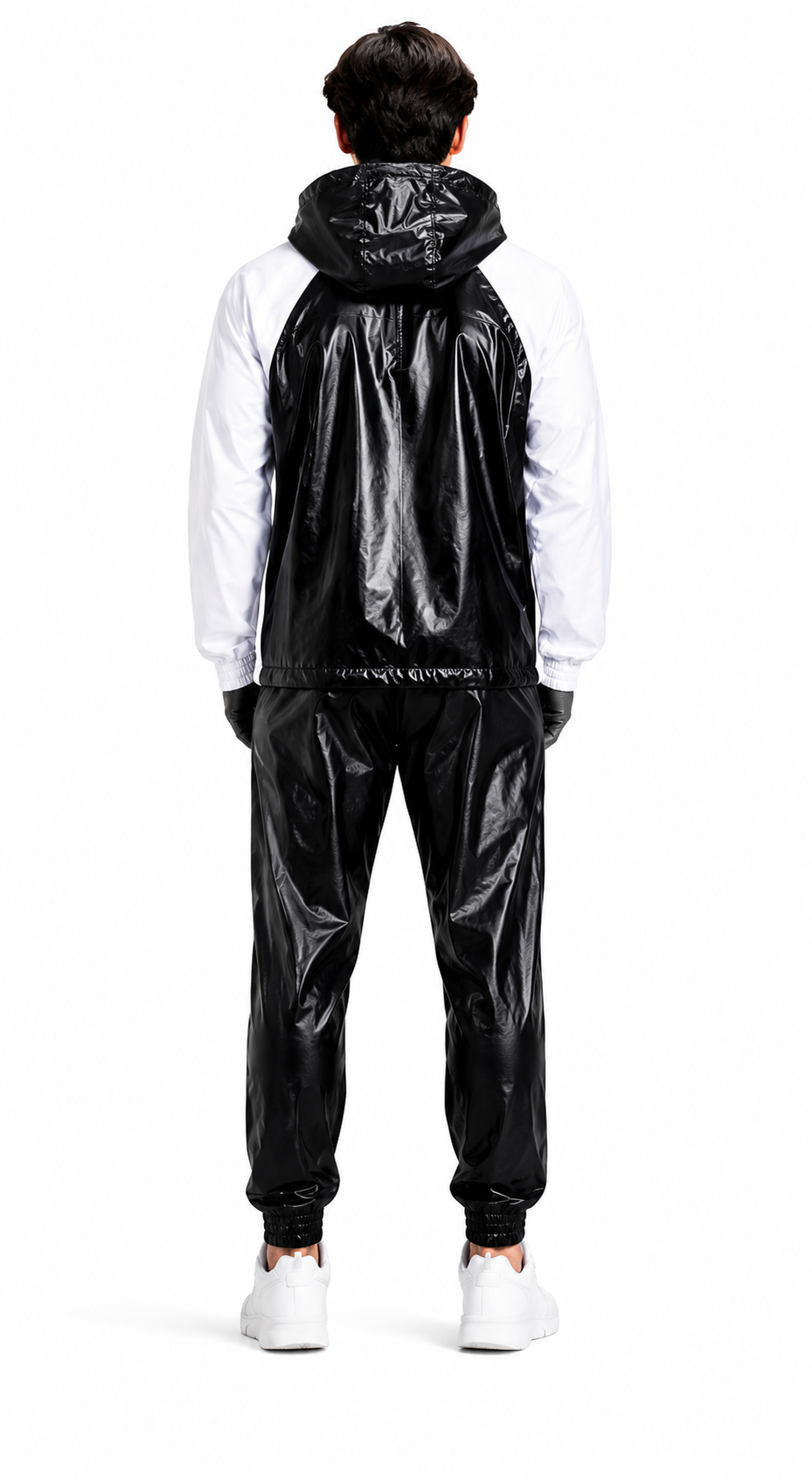 Shiny Nylon Anorak Tracksuit Set