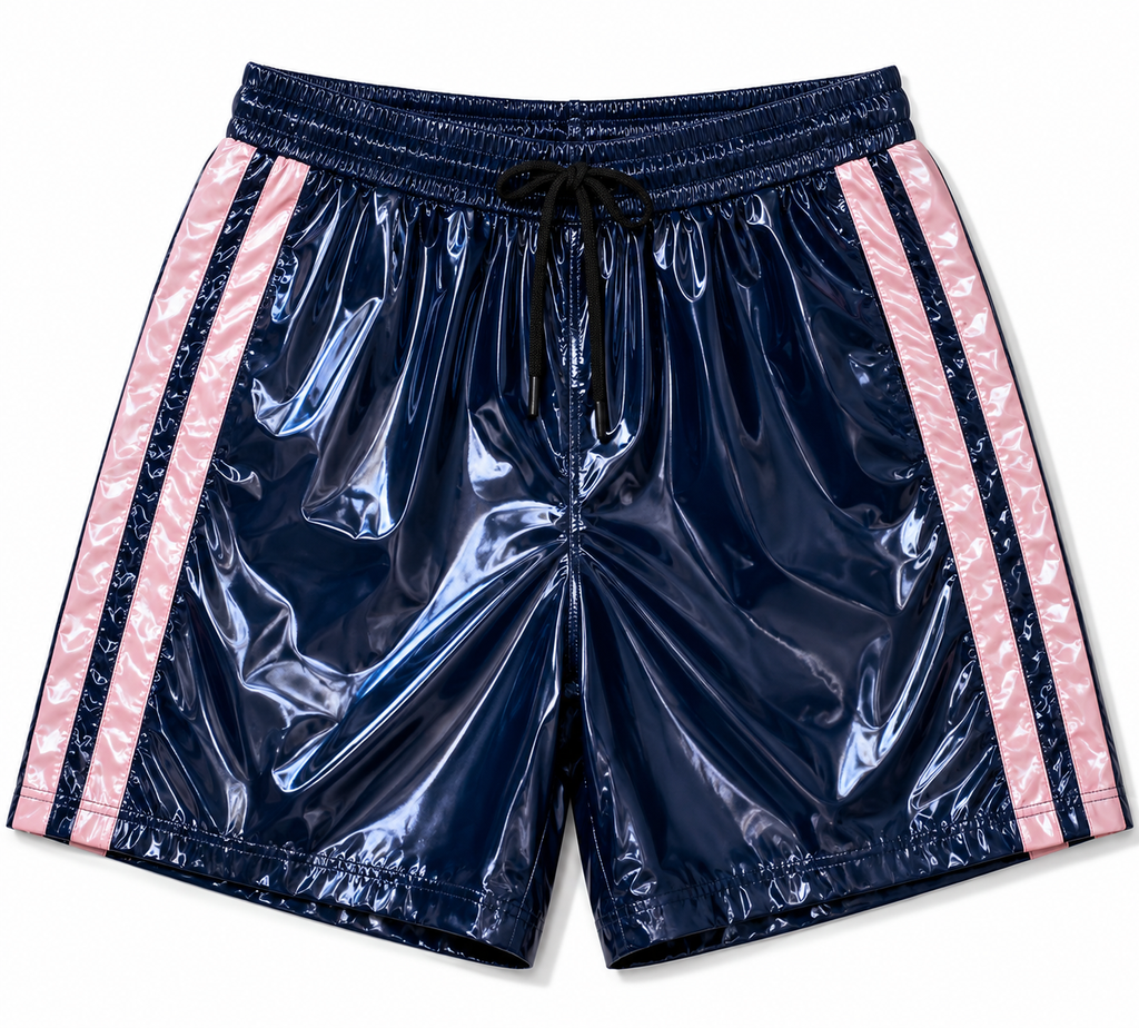 Shiny Nylon Hooded Windbreaker and Shorts Set