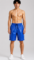 Glossy Nylon Drawstring Training Shorts