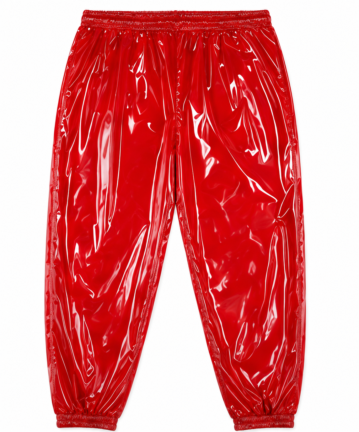 Glossy Nylon Jogger Pants and Wet Look Tank Top Set