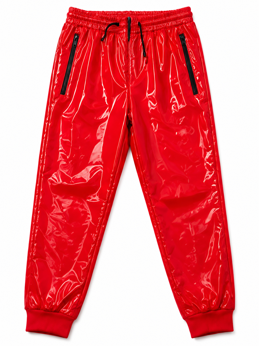 Chevron Stripe Shiny Nylon Hooded Tracksuit Set