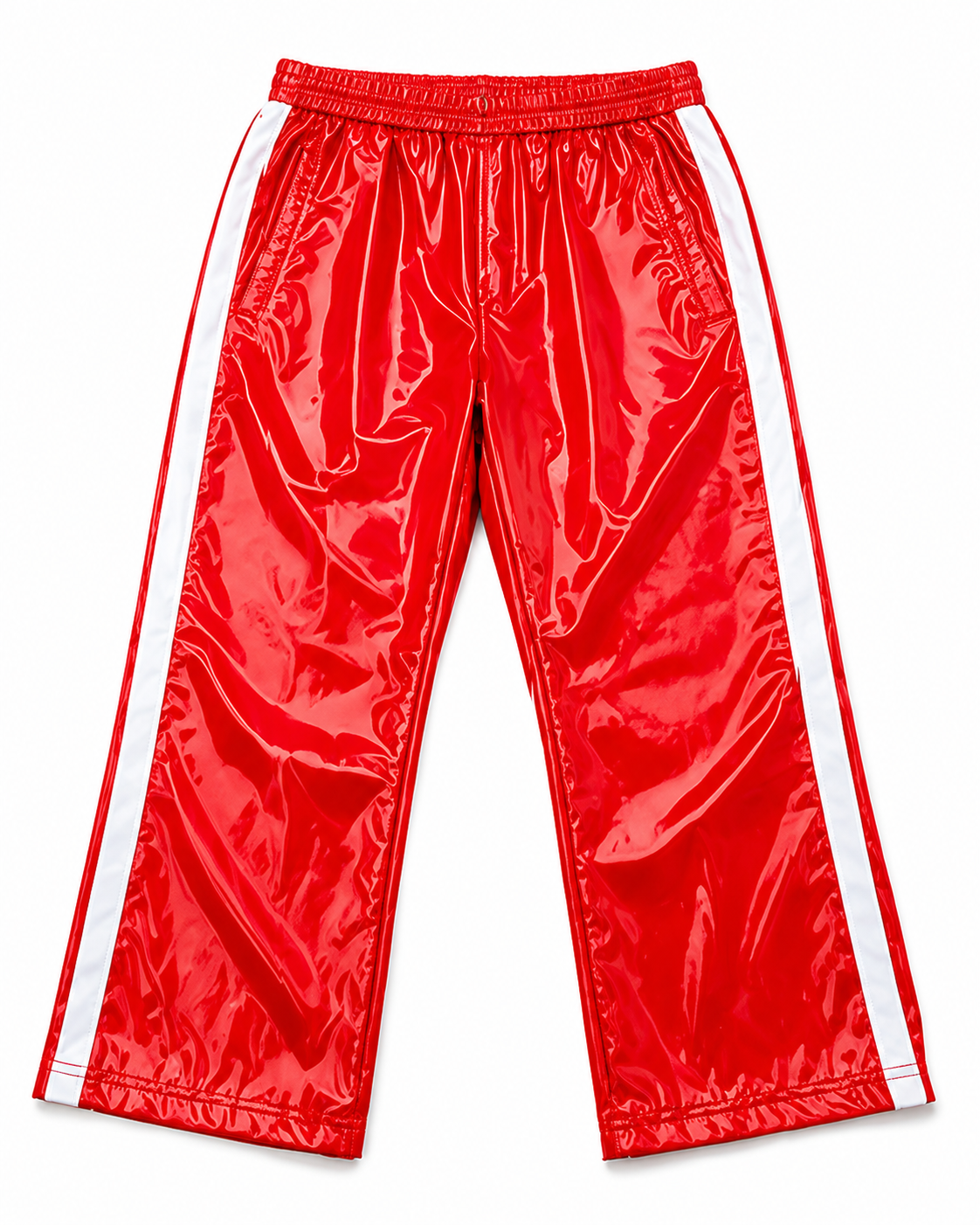 Retro Color Block Shiny Nylon Tracksuit Set