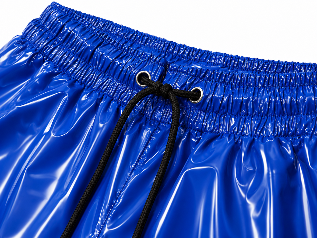 Glossy Nylon Drawstring Training Shorts