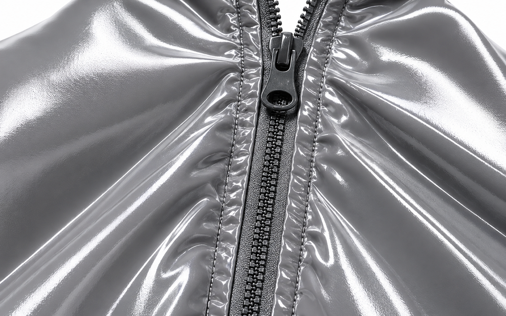 Premium Handmade Shiny Nylon Hooded Jacket