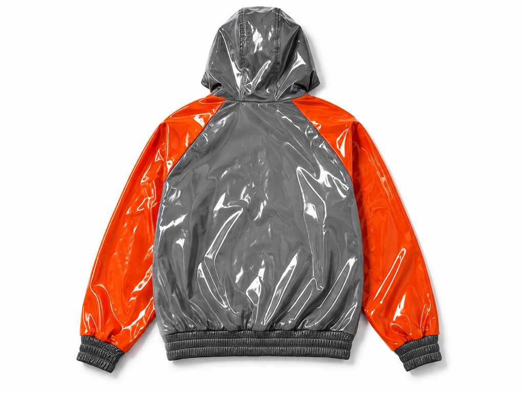 Premium Handmade Shiny Nylon Hooded Jacket