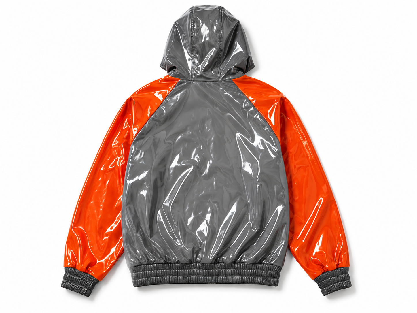 Premium Handmade Shiny Nylon Hooded Jacket