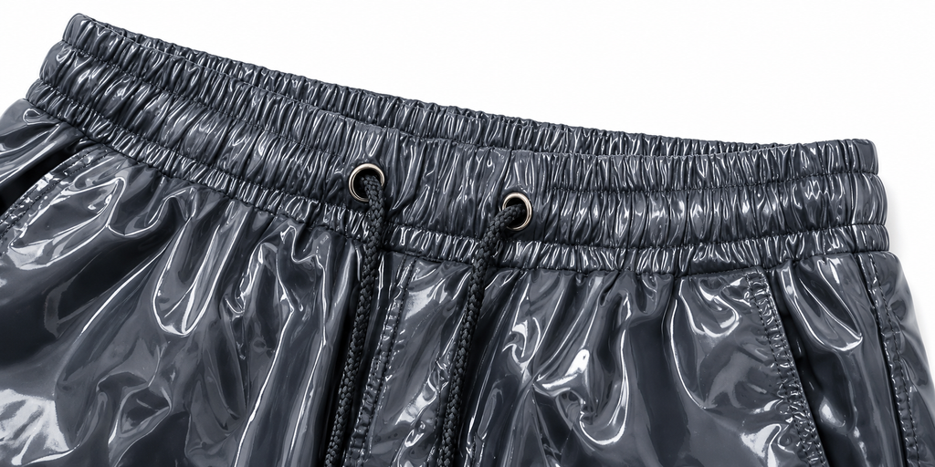 Quilted Shiny Nylon Cargo Tracksuit Set