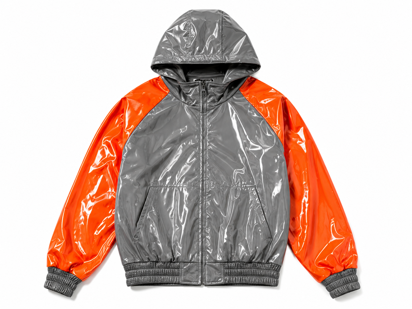 Premium Handmade Shiny Nylon Hooded Jacket