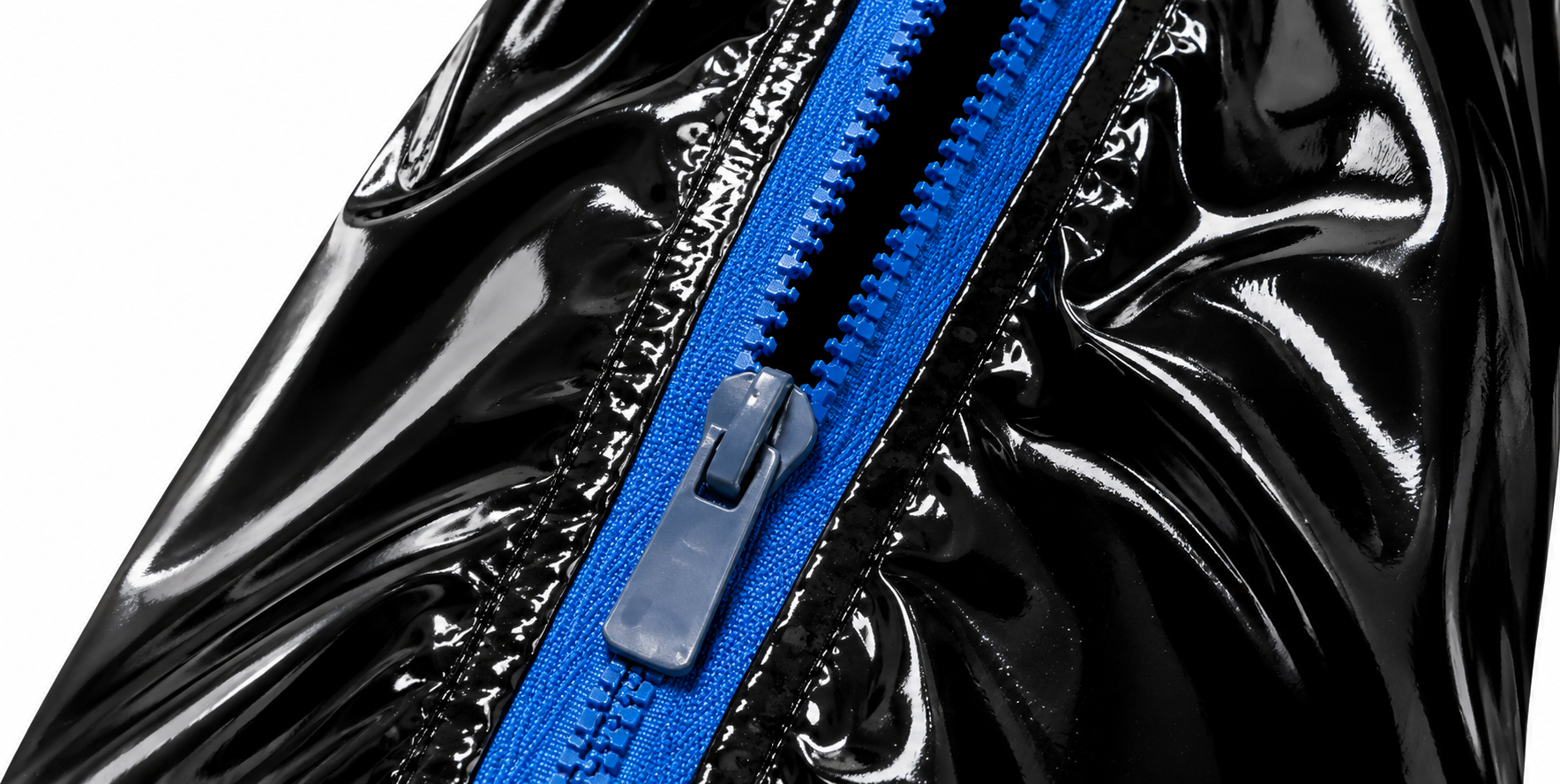 Chevron Panel Glossy Nylon Hooded Jacket