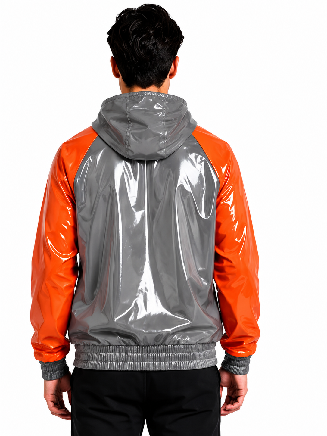 Premium Handmade Shiny Nylon Hooded Jacket