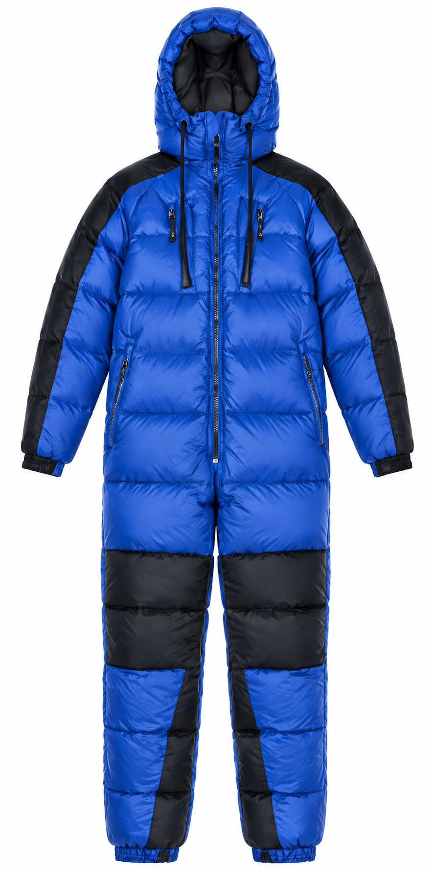 Blue Puffer Hooded Insulated Winter Jumpsuit