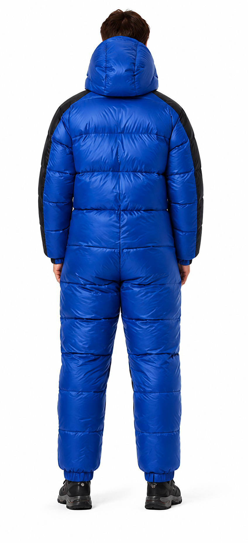 Blue Puffer Hooded Insulated Winter Jumpsuit