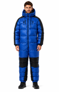 Blue Puffer Hooded Insulated Winter Jumpsuit