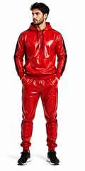 Glossy Nylon Hoodie and Jogger Set