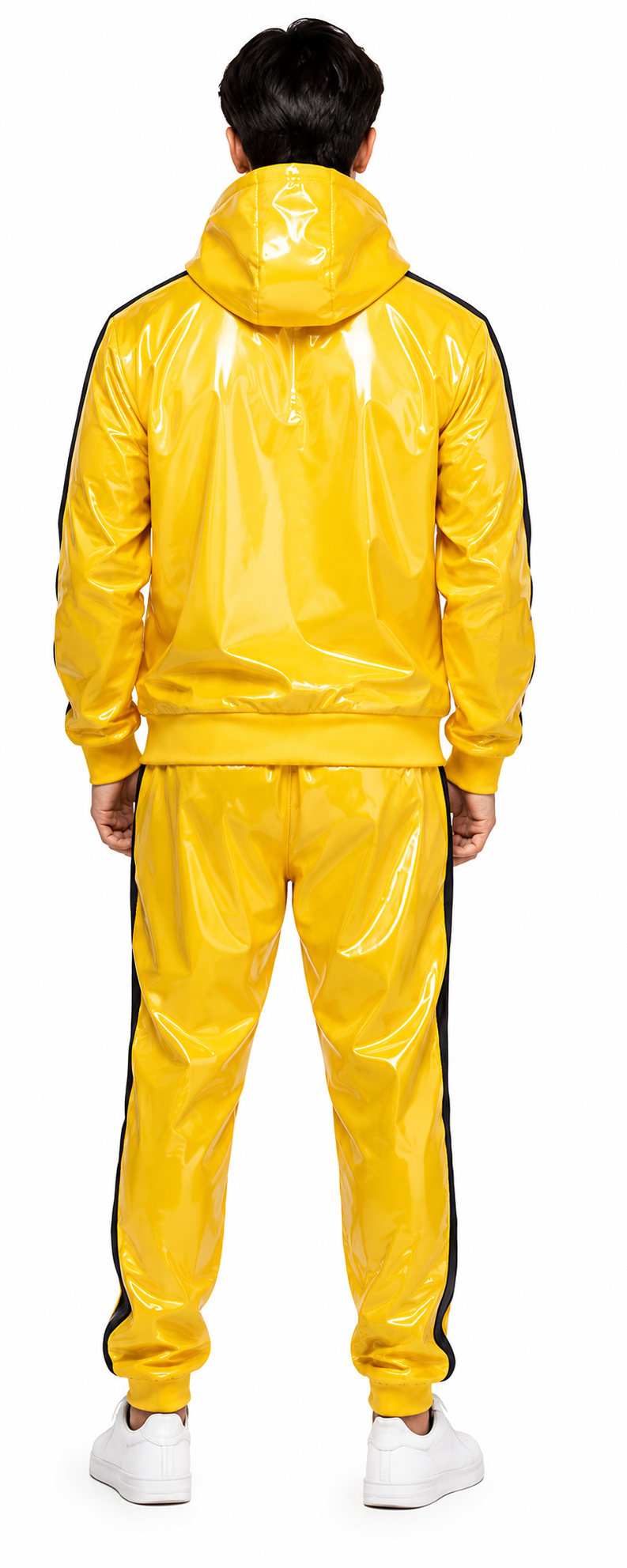 Glossy Pullover Hoodie and Jogger Set
