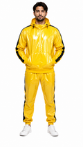 Glossy Pullover Hoodie and Jogger Set