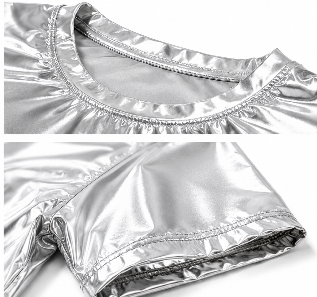 Shiny Nylon T Shirt and Shorts Set for Men