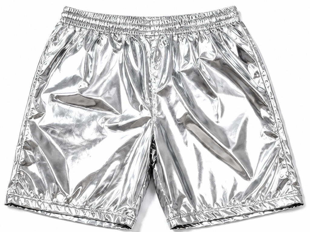 Shiny Nylon T Shirt and Shorts Set for Men