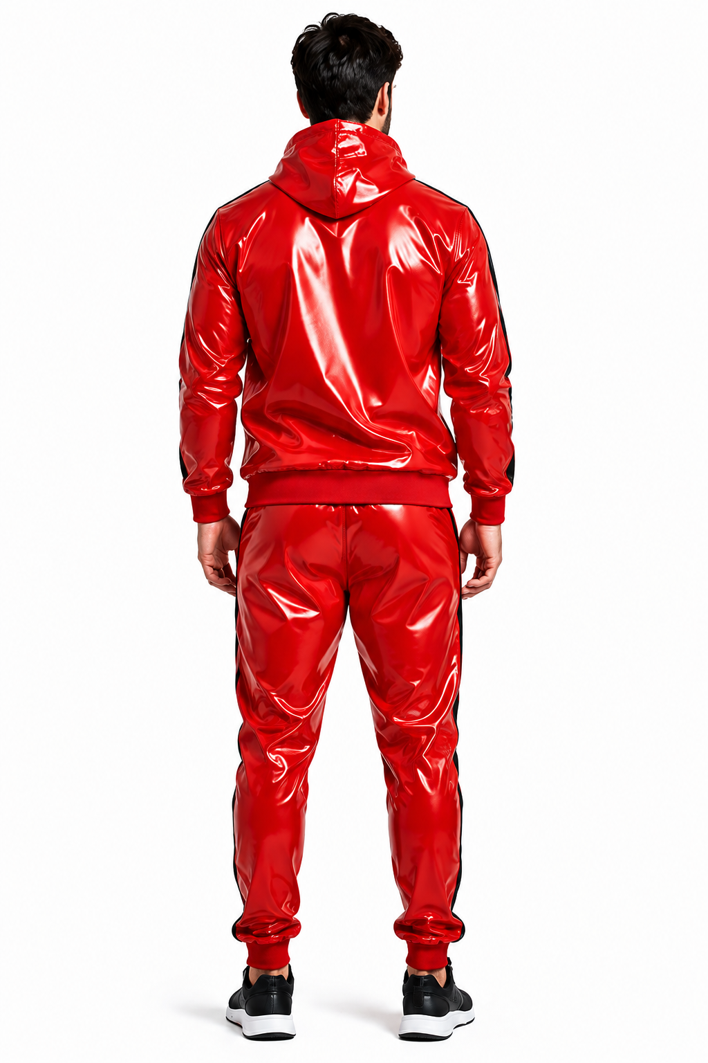 Glossy Nylon Hoodie and Jogger Set