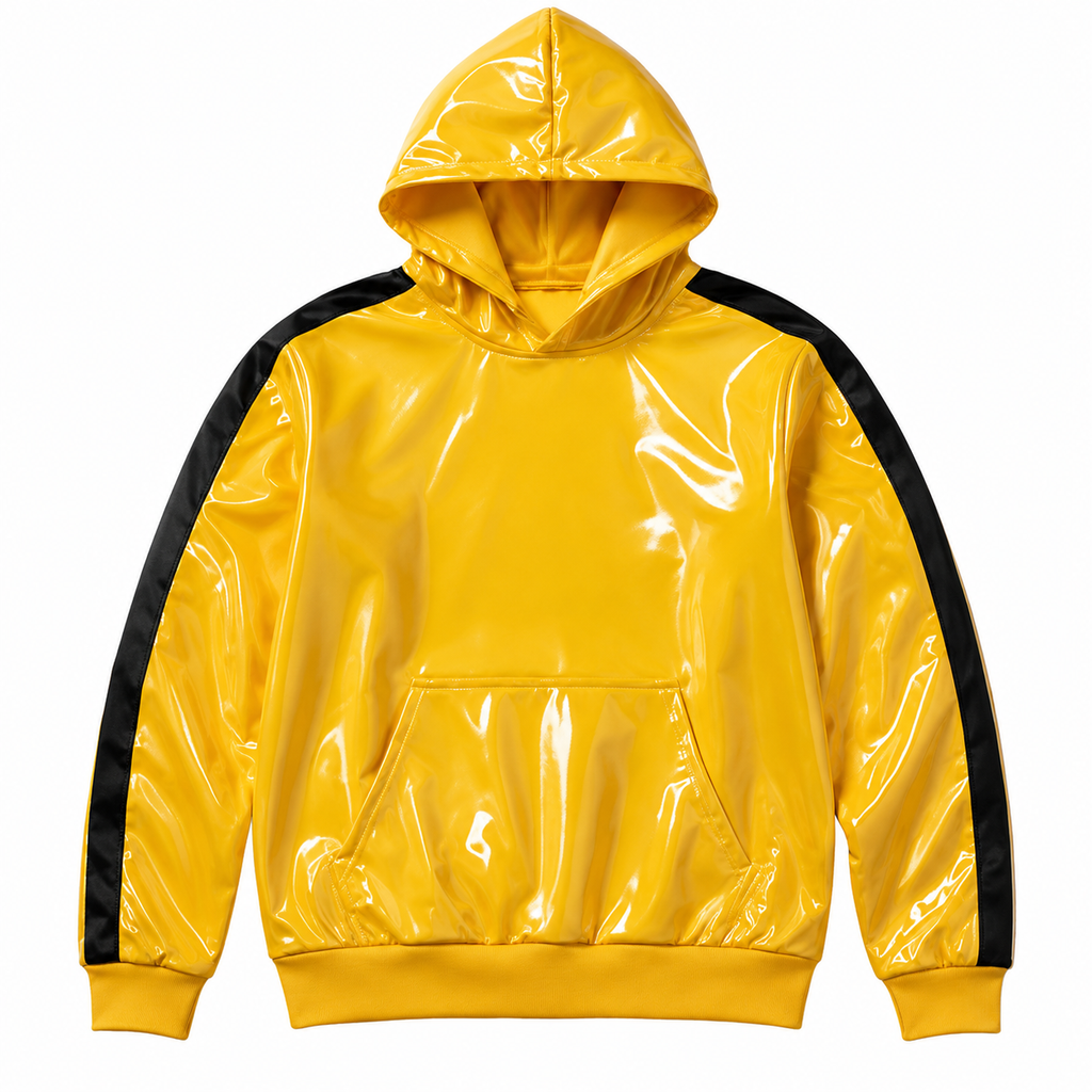 Glossy Pullover Hoodie and Jogger Set
