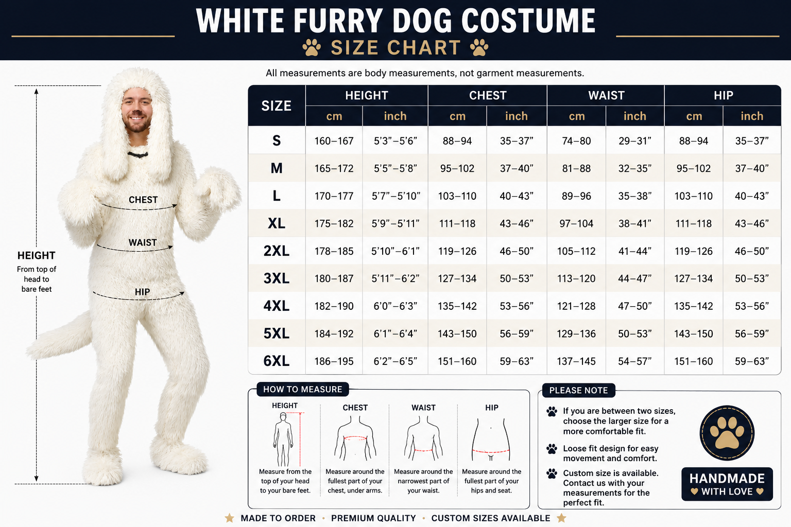 White Fur Dog Costume for Adults