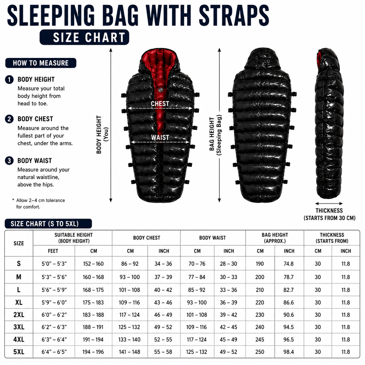 Shiny Nylon Mummy Sleeping Bag Waterproof Hooded