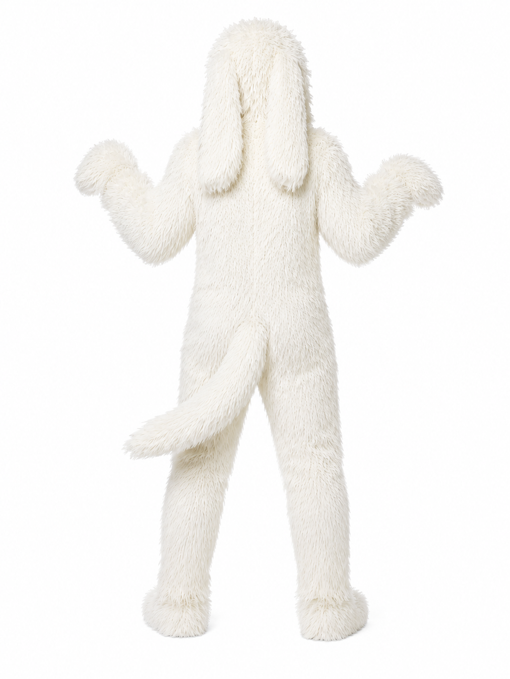 White Fur Dog Costume for Adults