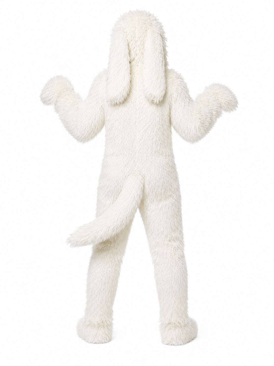White Fur Dog Costume for Adults