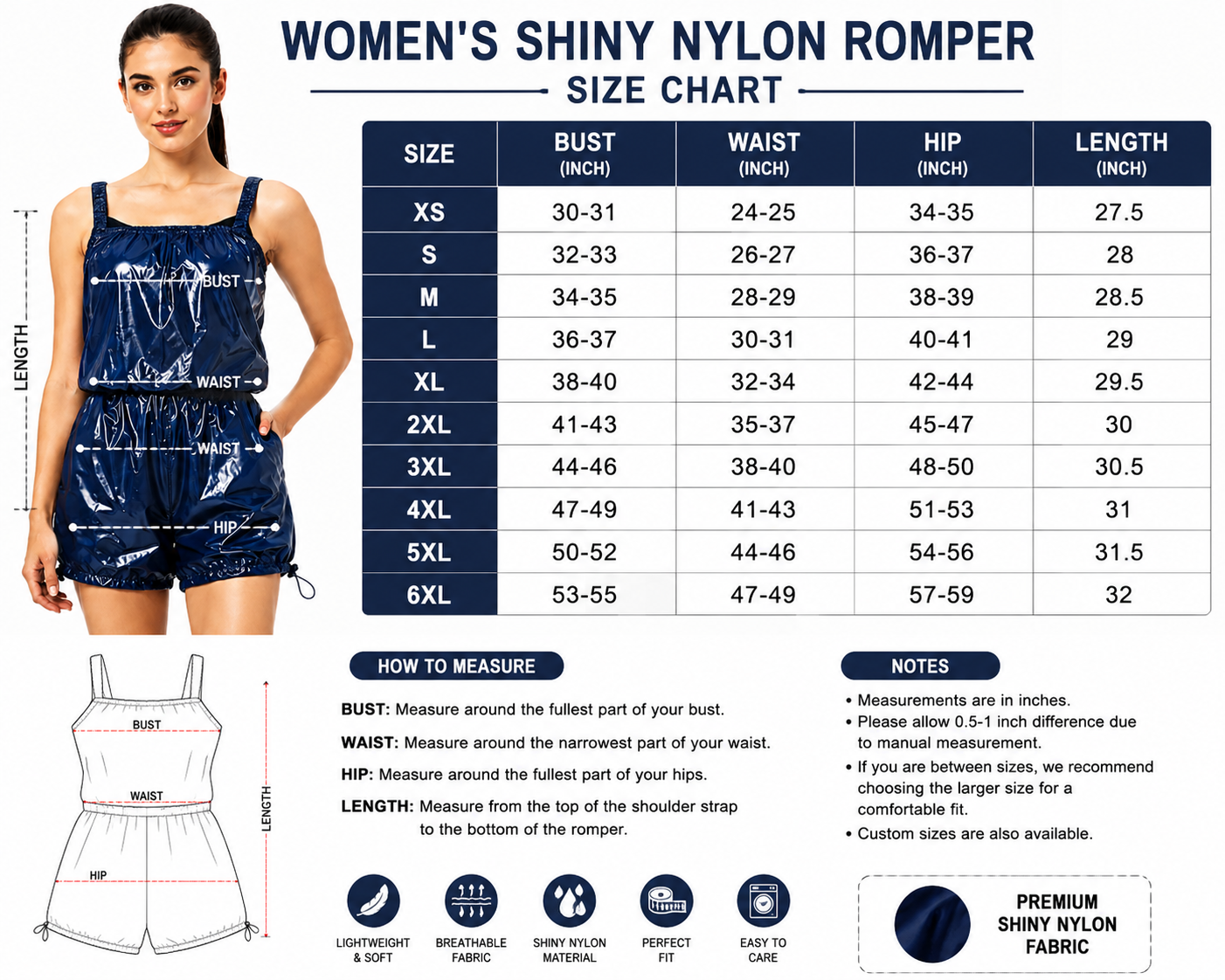 Women's Shiny Nylon Sleeveless Romper