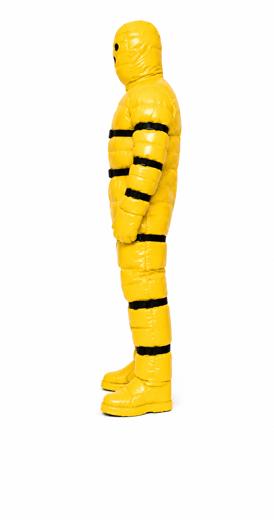 Shiny Nylon Puffer Suit Full Body Padded Hooded Suit